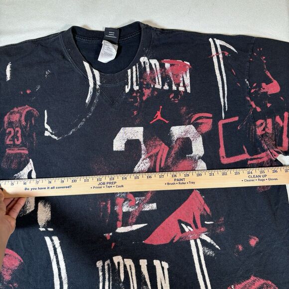 Vintage Y2k Jordan AOP Tee Mens Size XXL Black - Picture 12 of 13